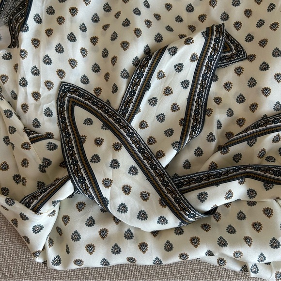 EUC Doen Amorette Midi Dress Riviera Foulard Cream Silk Blend Vacation - Picture 7 of 12